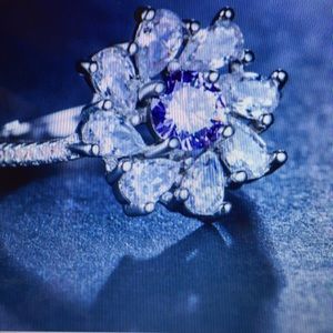 Stamped 925, And round cut purple amethyst size 9